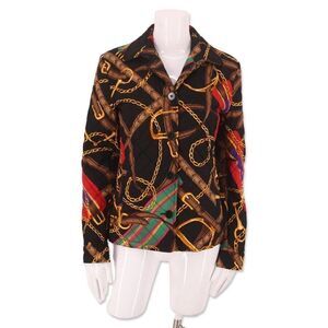 Ralph Lauren Black Label Equestrian Horse Bit Quilted Cotton Barn Jacket M